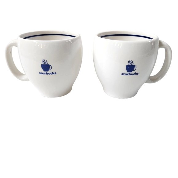Starbucks Other - Starbucks 2003 Barista Abbey 16 oz Mug Blue Steaming Cup Logo Set of 2